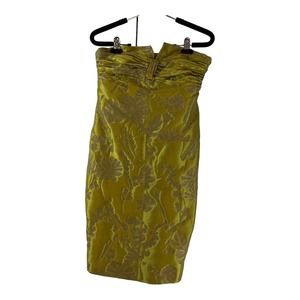 vera wang green/yellow dress size 2 lavender label